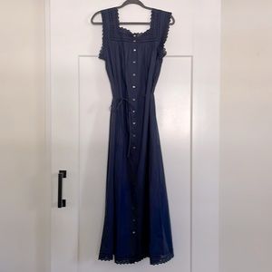 Doen Saison Dress, Adriatic, Navy. NWT. Beautiful eyelet details